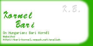 kornel bari business card